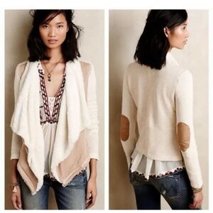 Anthropologie SATURDAY SUNDAY Sherpa Lined Waterfall Cardigan Sweater Medium M